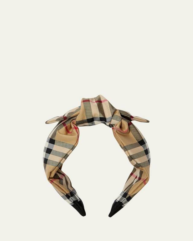 Girl's Soft Knot Check Headband